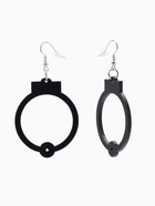 Серьги акриловые «Наручники», чёрные в серебре - Фото 1