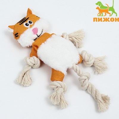 Игрушка текстильная с канатом «Котэ» с пищалкой, шуршащая, 26×28 см