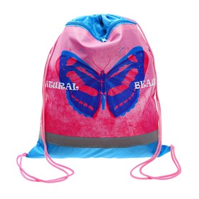 Мешок для обуви 420 х 340 мм,  с карманом, светоотражающая полоса, СДС-71 "Бабочка" розовый