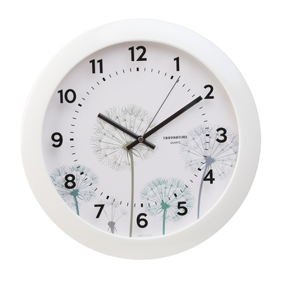 Часы настенные, интерьерные "Одуванчик", d-29 см, бесшумные, белые