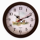 Часы настенные, серия: Интерьер, "Мельница", плавный ход, d-29 см, коричневые - фото 10507795