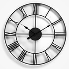 Часы настенные, серия: Лофт, плавный ход, d-45 см, черные - фото 7074919