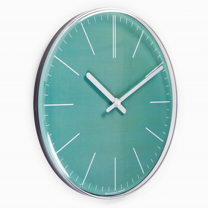 Часы настенные, серия: Интерьер, плавный ход, d-30 см, зеленые - фото 1906278475