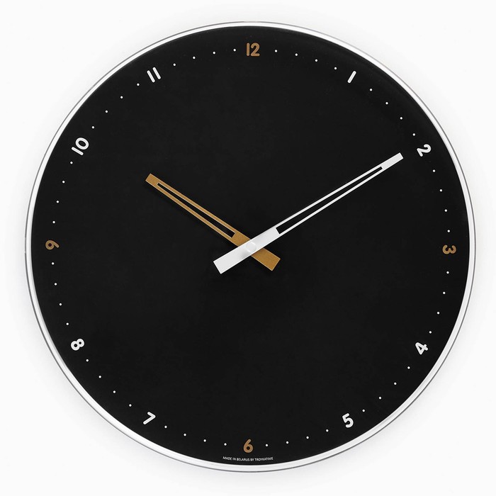 Часы настенные, серия: Интерьер, плавный ход, d-30 см, черные - фото 1906278478