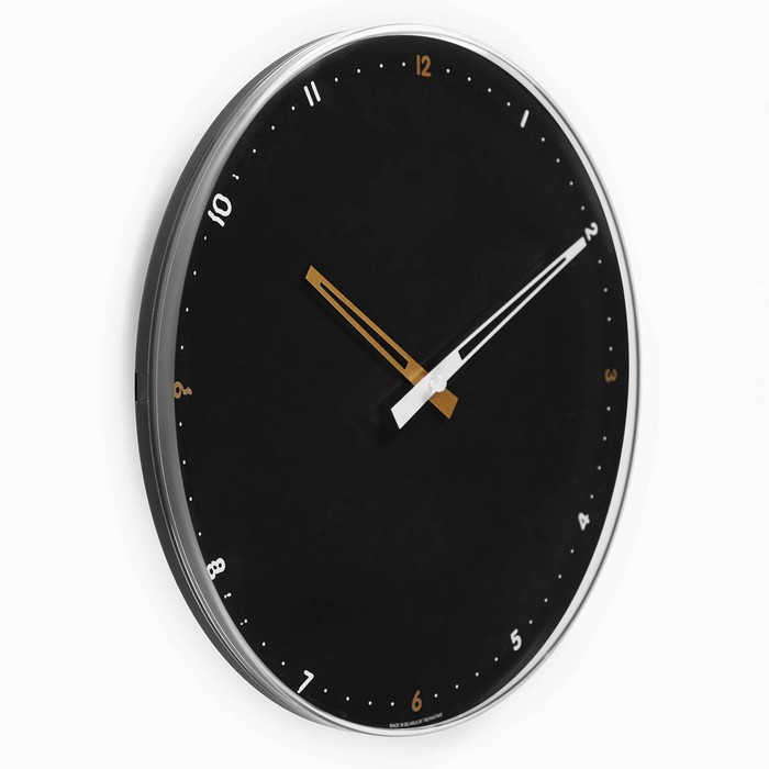 Часы настенные, серия: Интерьер, плавный ход, d-30 см, черные - фото 1906278479