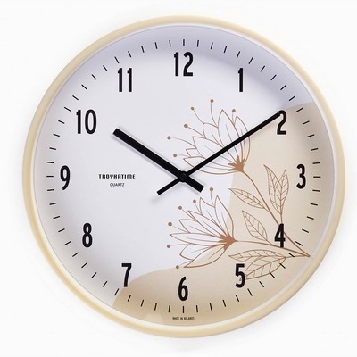 Часы настенные интерьерные «Цветы», плавный ход, d=30.5 см
