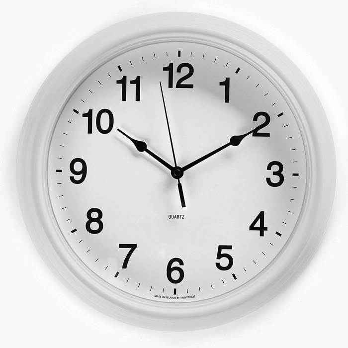 Часы настенные, серия: Классика, плавный ход, d-31 см, белые - Фото 1