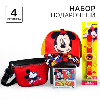 Подарочный набор "Микки маус" с часами 4 предмета