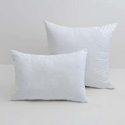Подушка 50×70 см, белый, файбер, микрофибра, 100% полиэстер