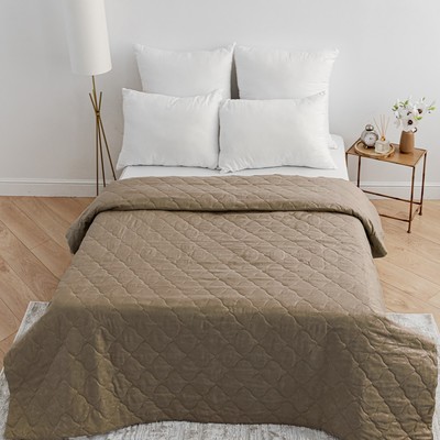 Покрывало 215×240 см, бежевый, синтепон 100 г/м, микрофибра 80 г/м, 100% полиэстер