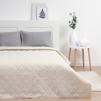 Покрывало 1.5-спальное, 140×215 см, слоновая кость, синтепон 100 г/м, микрофибра 80 г/м