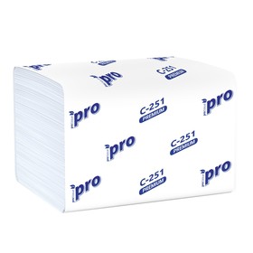 Салфетки бумажные PROtissue С251, V сложение, диспансерные, 2 слоя, 200 листов