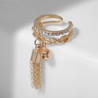 Кольцо «Кисть» с бусиной, цвет белый в золоте, безразмерное - фото 23664462