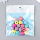 Бусины для творчества дерево "Яркие шарики с фаской" набор 25 гр 1,5х1,6 см - фото 22235316