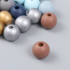 Бусины для творчества дерево "Тёмная ночь" матовые+металлик набор 20 гр d=1,6 см - фото 22235324