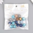 Бусины для творчества дерево "Тёмная ночь" матовые+металлик набор 20 гр d=1,6 см - фото 23545331