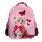 Рюкзак школьный, каркасный, 39×30×14 см «Котик с бантиком» - Фото 7