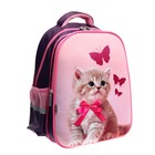 Рюкзак школьный, каркасный, 39×30×14 см «Котик с бантиком» - Фото 8
