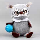 Мягкая игрушка «Совушка с глобусом», цвет серый - Фото 2