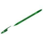 Ручка шариковая СТАММ "555" зеленая, 0,7мм, тонированный корпус - фото 319482389