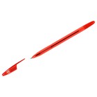 Ручка шариковая СТАММ "555" красная, 0,7мм, тонированный корпус - фото 8847626