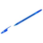Ручка шариковая СТАММ "555" синяя, 0,7мм, тонированный корпус - фото 8097388