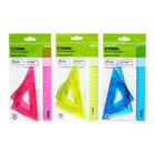 Набор чертежный Стамм средний (линейка 20 см, 2 треугольника, транспортир), прозрачный, неоновые цвета, МИКС - фото 22919627