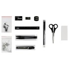 Набор канцелярских принадлежностей СТАММ "MiniDesk", 13 предметов, вращающийся, черный - фото 9283572
