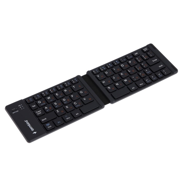 Клавиатура Gembird KBW-6N, беспроводная, складная, 66 клавиш, Bluetooth, черная