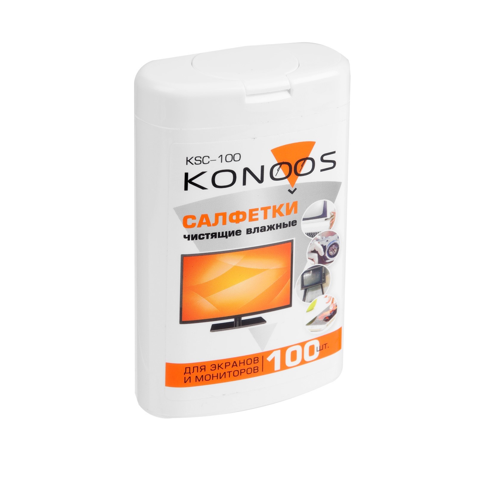 Салфетки для очистки техники Konoos KSC-100, влажные, для экранов ...