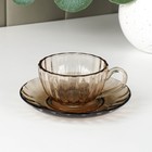 Чайная пара стеклянная «Дымка», 2 предмета: чашка 200 мл, блюдце - фото 281275554