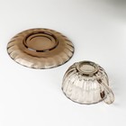 Чайная пара «Дымка», 2 предмета: чашка 200 мл, стекло, коричневая - Фото 3