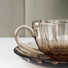 Чайная пара стеклянная «Дымка», 2 предмета: чашка 200 мл, блюдце - Фото 4