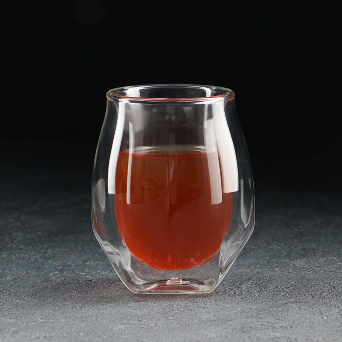Стакан для виски с двойными стенками Magistro «Сток», 180 мл, стекло, прозрачный - Фото 1