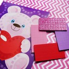 Набор для творчества. Аппликация «Мишка с сердцем» (4 цв., 200 эл.) - фото 34954139