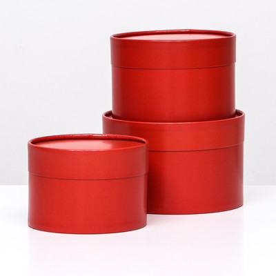 Набор подарочных коробок 3 в 1, завальцованные, бордовый, 16×10.14×9.13×8.5 см