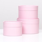 Набор шляпных коробок 3 в 1, розовый, 16 х 10,14 х 9,13 х 8,5 см - фото 300506260