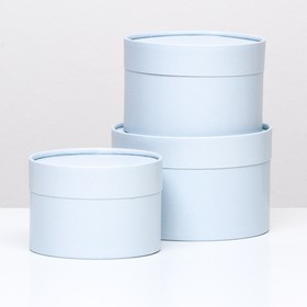 Набор шляпных коробок 3 в 1, голубой, 16 х 10,14 х 9,13 х 8,5 см