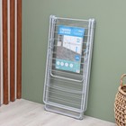 Сушилка для белья напольная складная, рабочая длина 21 м, цвет матовый серый - Фото 11