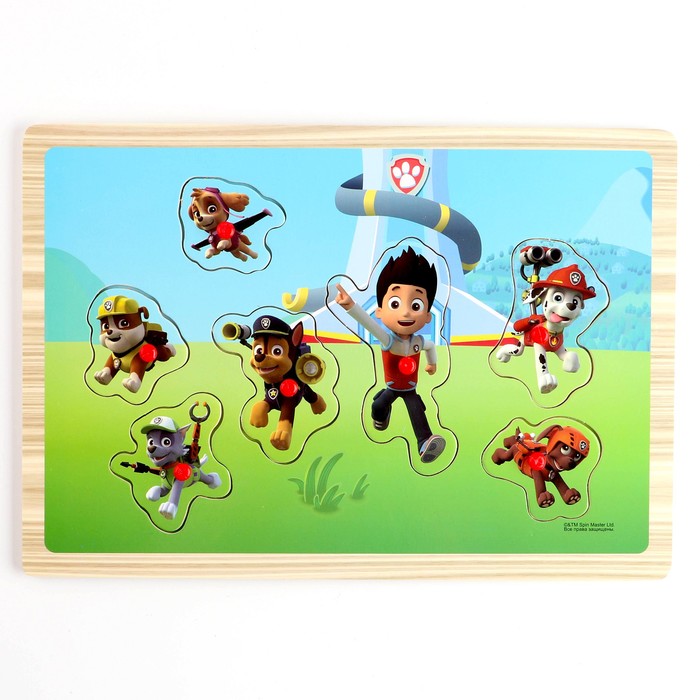 Игрушка деревянная «Вкладыши» 30 × 20 см, «Щенячий патруль»
