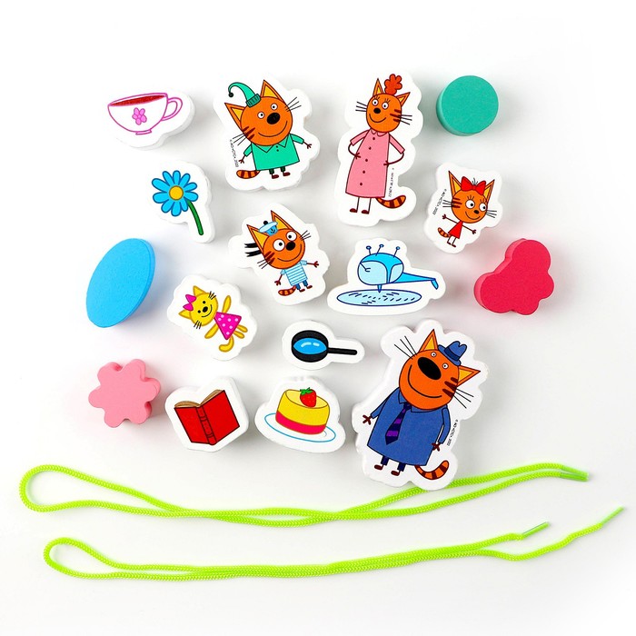 Шнуровка - бусы «Три Кота» в банке - Фото 1