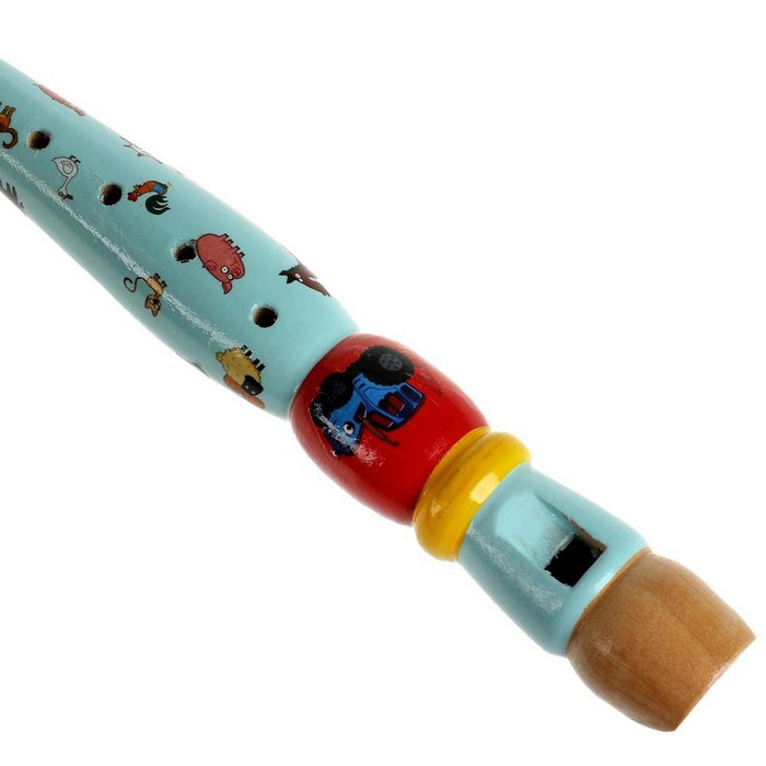 Игрушка деревянная «Дудочка. Синий трактор» 23 см - фото 1907726467
