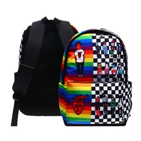 Рюкзак молодежный 45 х 32 х 15 см, эргономичная спинка Hatber "Лазер Би" разноцветный NRk_82110