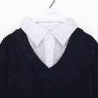 Школьный джемпер-обманка для мальчиков, цвет синий, рост 158-164см - фото 45454628