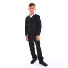 Школьный джемпер-обманка для мальчиков, цвет чёрный, рост 128-134см - Фото 2