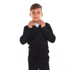 Школьный джемпер-обманка для мальчиков, цвет чёрный, рост 140-146см - Фото 3