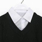 Школьный джемпер-обманка для мальчиков, цвет чёрный, рост 152-158см - Фото 6