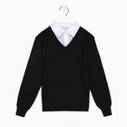 Школьный джемпер-обманка для мальчиков, цвет чёрный, рост 158-164см - фото 22237175