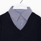 Школьный джемпер-обманка для мальчиков, цвет синий, рост 140-146см - Фото 5