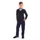 Школьный джемпер-обманка для мальчиков, цвет чёрный, рост 128-134см - фото 22237208